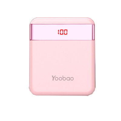 羽博（Yoobao）充电宝10000毫安迷你超薄小巧移动电源大容量苹果华为手机充电宝数显快充双输出 【智能数显&小巧便携】粉色