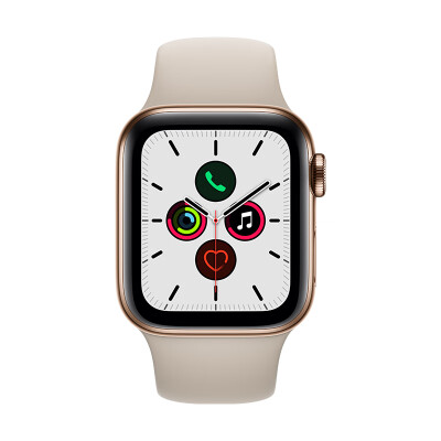 【官方AppleCare+版】Apple Watch Series 5智能手表（GPS+蜂窝网络款 40毫米金色不锈钢表壳  )