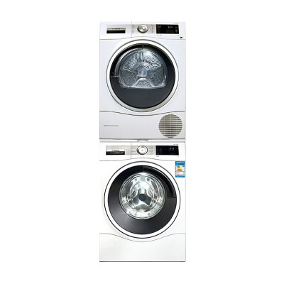 博世（BOSCH）9公斤洗+9公斤干 白色洗烘套装 WAU285600W+WTU879H00W 特渍洗变频滚筒 深度自清洁洗干套装