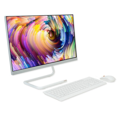 联想一体机AIO 520C-24 一体机电脑 家用办公软件设计台式电脑i5九代六核23.8英寸 定制白 i5-9400T/8G/512G固态 R530 2G/全国联保-三年有限上门