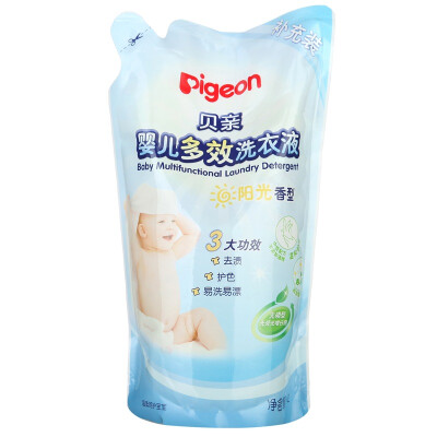 贝亲(Pigeon) 洗衣液 婴儿洗衣液 宝宝洗衣液 儿童洗衣液 洗衣液补充装 1.0L/袋 (阳光香型) MA57
