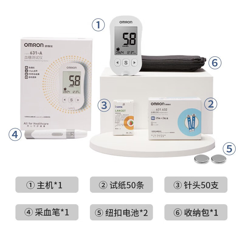 欧姆龙631-A（50试纸+针头）血糖仪图片