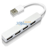�˿���(ECOLA) USB-HUB03WT ����ϵ��USB2.0 4�ڼ�����HUB �����ص�ѹ ������������(��ɫ)