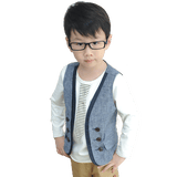 小小莎啦 2013早秋新款 儿童<em>男童</em>英伦风棉麻绅