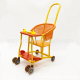 婴儿手推车藤椅便携音乐儿童宝宝座椅 橘红色 六轮万向推车