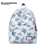 Mr.ace Homme新款双肩包学生时尚背包简约大容量书包可爱女包男女通用背包 灰蓝色升级版