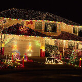 倍绿 太阳能灯串LED户外庭院灯圣诞节装饰灯防水星星灯七彩花园景观灯 100LED 12米 彩色 八功能