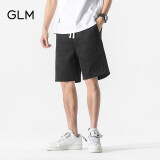 GLM森马集团品牌短裤男夏季薄款透气百搭运动跑步五分裤 黑色 M 