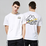 Kappa卡帕男款运动短袖休闲宽松T恤夏季圆领印花半袖K0A12TD31D 漂白-001 M