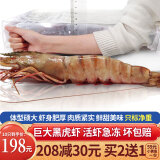 梦尝客 黑虎虾特大号活冻大虾巨型超大海鲜送礼 净900g 10只 长18-20cm