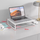 林家小子笔记本电脑支架散热底座显示器增高架子屏幕桌面收纳置物架烧烤架 小号加粗白色-免安装