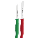 双立人（ZWILLING）双立人水果蔬菜刀 削皮刀 刨皮刀 面包刀 刀具套装两件套（红绿）