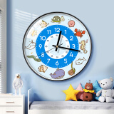 BBA挂钟创意卡通钟表挂表可爱家用客厅儿童房卧室挂墙时钟 海底世界