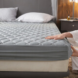 艾维（I-WILL）纯色磨毛夹棉床罩 可折叠床垫保护罩套单人床褥子1.2米 摩卡灰