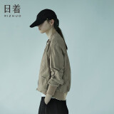 日着（rizhuo）日着原创设计女装2024年春季新款潮宽松棒球服飞行员夹克短外套 卡其 S