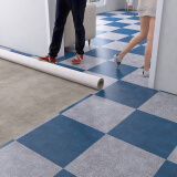 恒踏（HENGTA） 水泥地面地板革家用加厚耐磨地板贴pvc塑胶地板胶非自粘塑料防水 加厚蓝方块地毯纹