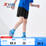 特步（XTEP）儿童童装中性夏季短裤轻薄梭织运动五分裤 正黑色(9262) 175cm