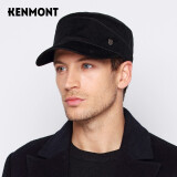 卡蒙（Kenmont）冬季保暖平顶帽男户外百搭棉灯芯绒男士秋冬鸭舌帽2121 黑色 可调节58cm