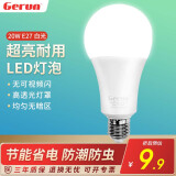 格润莱特（GERUN）led灯泡e27螺口灯头5w节能灯泡白光家用超亮台筒灯光源柱形球泡灯 20W 白光【单支】球泡款 E27灯头