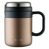 泰福高（TAFUCO）真空保温杯大容量男士316不锈钢泡茶杯子手柄商务办公室带盖宽口 T6170胡桃棕 500ml