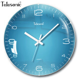 天王星（Telesonic）挂钟客厅钟表创意简约石英钟薄边挂表拱形镜面北欧风格36cm