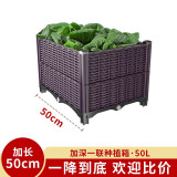 原起点阳台楼顶种菜箱长方形蔬菜种植箱神器种菜盆菜箱塑料花箱户外 加深1联箱 50*40*36cm