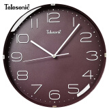 天王星（Telesonic）挂钟12英寸日式简约挂钟家用客厅时钟装饰石英钟卧室时钟表 Q0731-2紫色30.5厘米