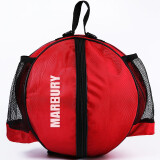 马布里篮球包双肩篮球袋加厚防水耐用成人儿童背包球包训练包桶包束口 红色双肩-运动球包