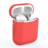 登谷 蓝牙无线耳机保护套2代1液态硅胶套i12充电盒子透明薄软套一体 红色（Airpods 1/2通用）液态硅胶