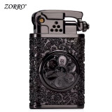 正品zorro佐罗解压煤油打火机防风个性创意时来运转祥云六字真言自动