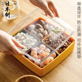 家の物语（KATEI STORY）日本进口分格干果盘过年干果盒零食坚果客厅水果盘糖果盒带盖瓜子 干果收纳盒 4格方形