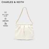 CHARLES&KEITH子母链条大容量流浪包托特包单肩包斜挎包包女包软CK2-40671449 Cream奶白色 L