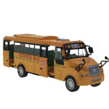 凯迪威合金声光回力校车模型 真人语音巴士公交车玩具车 铠威校车
