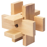 锁鲁班锁益智木质圆球积木儿童智力玩具大脑开发 老少皆宜 六块拼锁