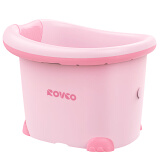 日康（rikang）浴桶 婴儿洗澡盆 儿童洗澡桶新生儿游泳桶 赠浴凳粉色 X1002-2