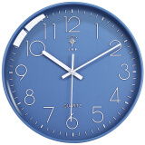 北极星（POLARIS）挂钟客厅家用时钟现代简约轻奢免打孔时尚钟表 2536蓝色石英款