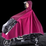 太空（TaiKong）雨衣电动车提花雨披电动电瓶车加大加厚遮脚摩托骑行成人单人男女士加大雨衣遮脚雨披 深红 XXXXL