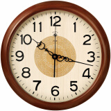 北极星（POLARIS）欧式实木挂钟客厅时尚创意时钟简约挂表装饰石英钟表9060花纹