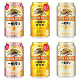 日本麒麟kirin啤酒麒麟一番榨啤酒朝日啤酒6罐组合装 樱花 超芳醇