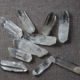 天然白水晶原石六棱柱单尖水晶摆件消磁晶簇冥想疗愈石能量石 100g