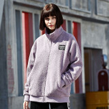 卡帕（Kappa）羊羔绒外套情侣男女泰迪绒立领外套运动卫衣 雾霾紫-457 S