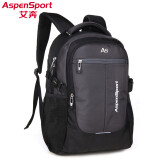 艾奔（ASPENSPORT）双肩包潮流大容量休闲旅行背包减负耐磨学生书包商务电脑包 灰色 标准版