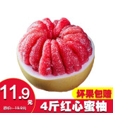 红心柚子 红肉蜜柚 红色柚子 非西柚 1个红心蜜柚4斤大果(净重3-4斤)