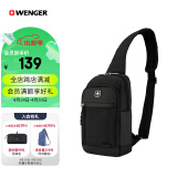 威戈（WENGER）瑞士军刀多种背负方式胸包休闲单肩包斜挎包腰包黑色612342