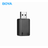 BOYA博雅 USB外置声卡 台式笔记本电脑USB转3.5mm耳机麦克风音响箱转接器 直播麦克风一分二转接线转换头 EA2