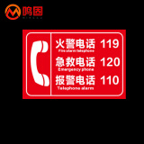 鸣固 标识指示牌 消防火警pvc标识牌 报警电话急救电话应急电话森林