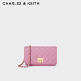 CHARLES&KEITH菱格链条单肩斜挎包小方包包女包女士生日520礼物CK2-70160082 粉红色Pink S