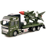 凌速 合金车仿真模型玩具车 1:48回力军事工程车  火箭运输车 火箭运输车6609-2