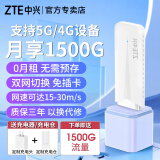 中兴（ZTE）原装随身wifi免插卡F30移动无线wifi支持5G 4G设备不限速便携随行网卡 【免插卡】F30白色+支持双网自由切换+30天试用