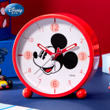 迪士尼（Disney）儿童闹钟男孩米奇卧室床头钟小夜灯卡通女孩学生闹钟DM24988M红色